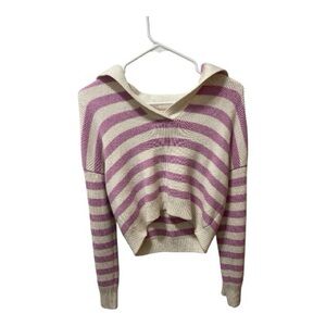 Striped Pink and Cream Women's Sweater